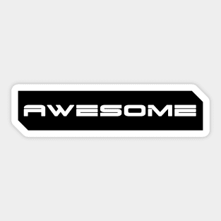 Awesome simple cyberpunk urban slang letters white Sticker